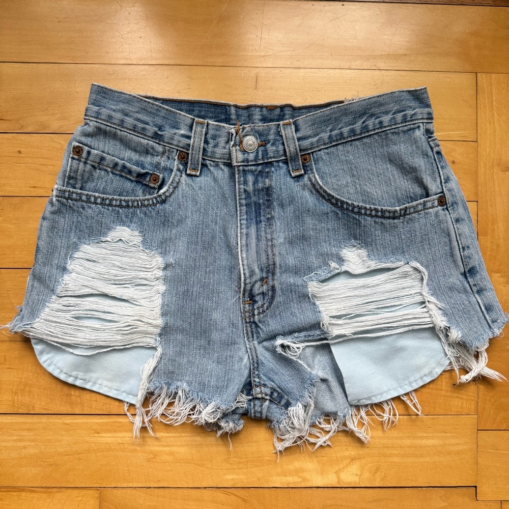 LF furst of a kind x vintage levi's denim jean shorts